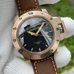 Steeldive Men Diver Watch 47MM Bronze Military Automatic Mechanical Wristwatch 30ATM C3 Luminous Sapphire Mirror NH35 Sport