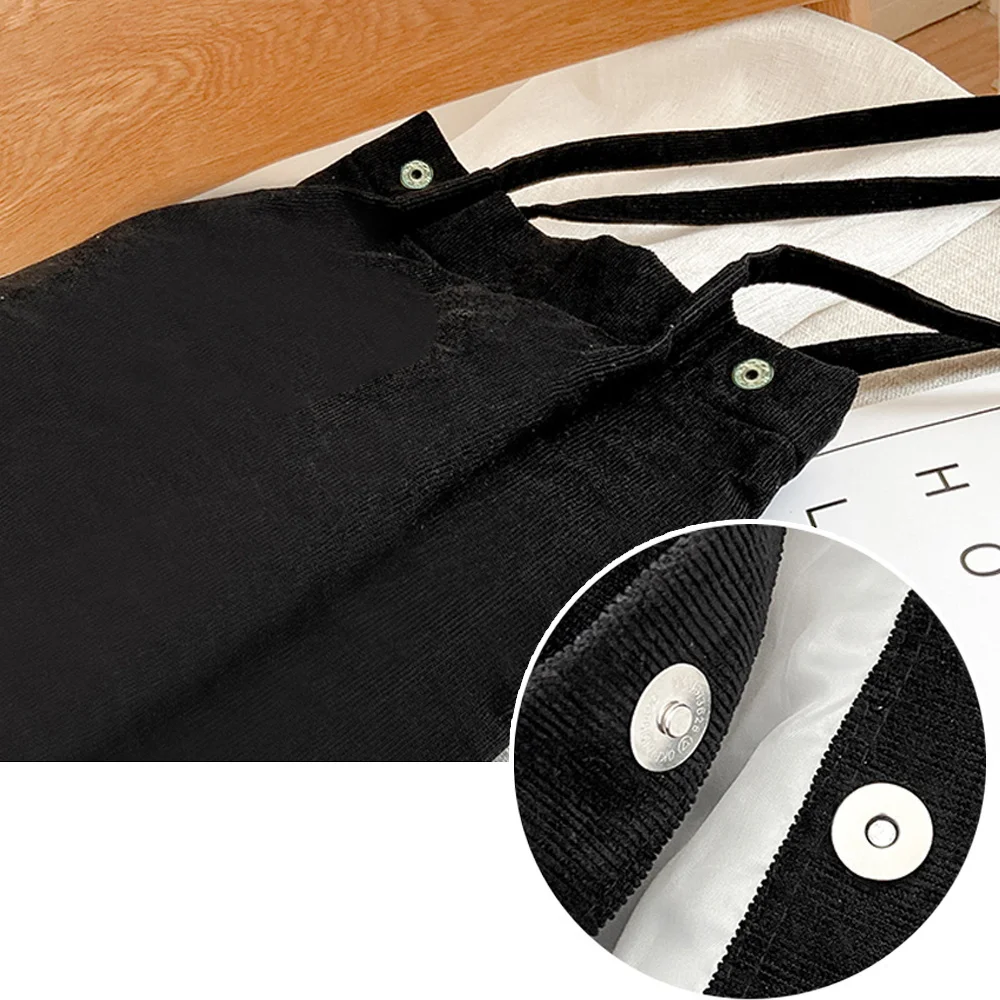 Personalized Customized New Women's Corduroy Shopping Bag Canvas Shoulder Bag Storage Handbag Fashion Gold Letter Series