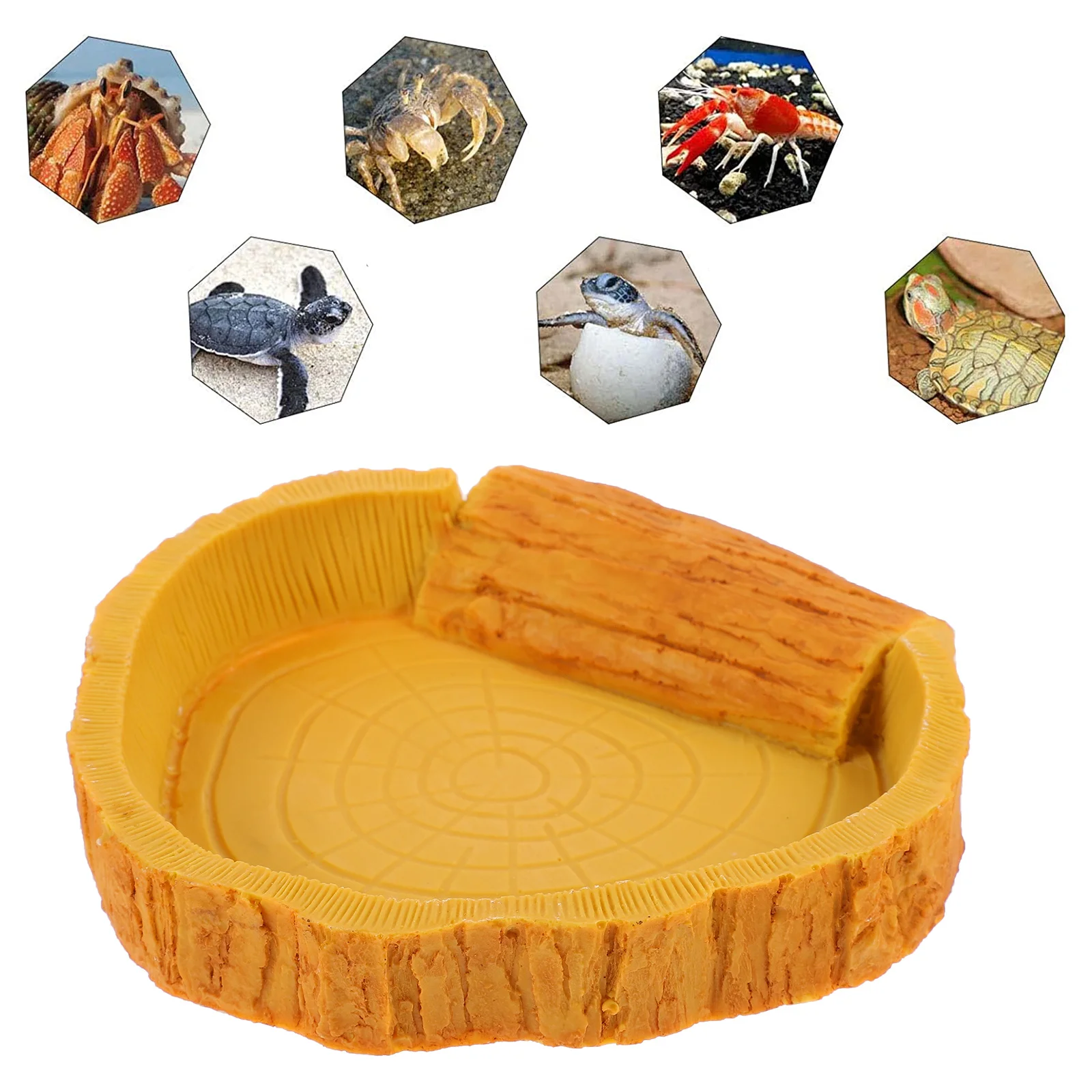 

Resin Reptile Water Basin Non Slip Feeding Dish Food Water Container Lizard Snake Tortoise Drinking Bowl Pet Cage Accessory