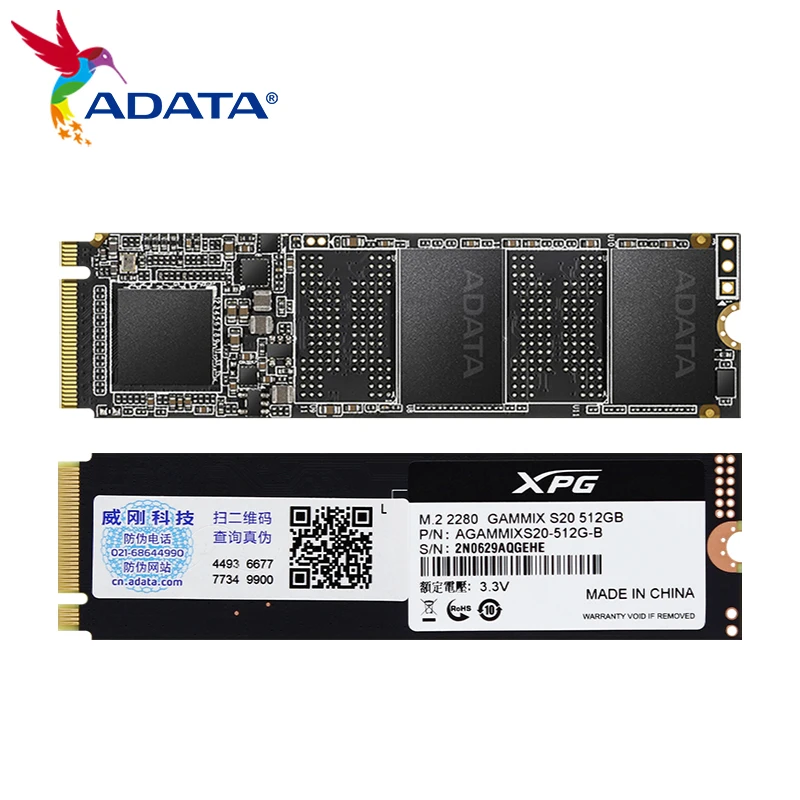 ADATA-disco duro interno para ordenador portátil y de escritorio, unidad de estado sólido XPG S20 PCle 3,0 m.2 2280 Nvme SSD 256GB 512GB 1TB hasta 2000 Mb/s