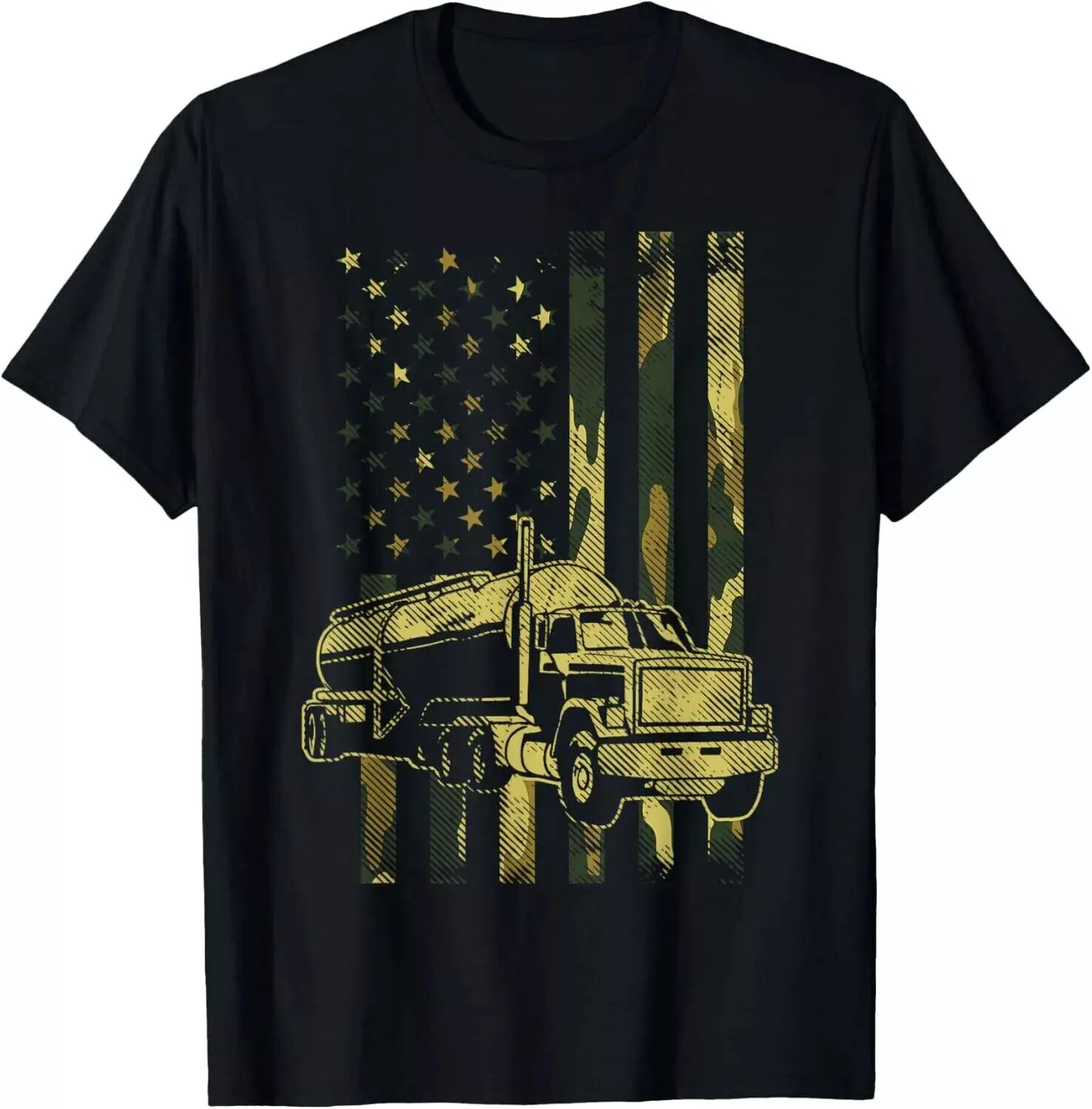 

Camo American Flag Truck Patriotic US Trucking Trucker Gifts Gift Unisex T-Shirt
