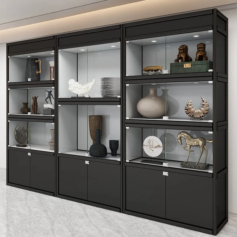 Museum Glass Cabinet Display Cabinet Antique Calligraphy and Painting Porcelain Cultural Relics Exhibition Cabinet