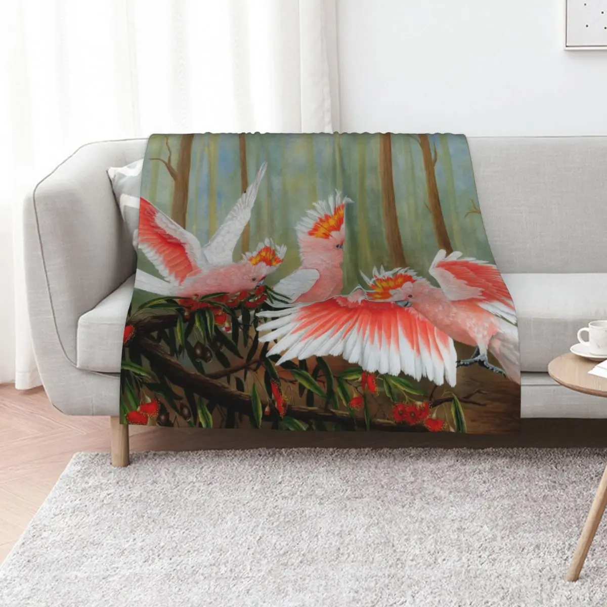 Major mitchells Australian parrots Throw Blanket sofa bed Kid'S Flannel Warm Bed covers Decoratives Blankets