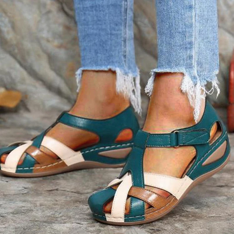 Shoes New Summer Women Adult Durable Shoes For Women Elegant Solid Color Wedge Female Women Sandals Footwear