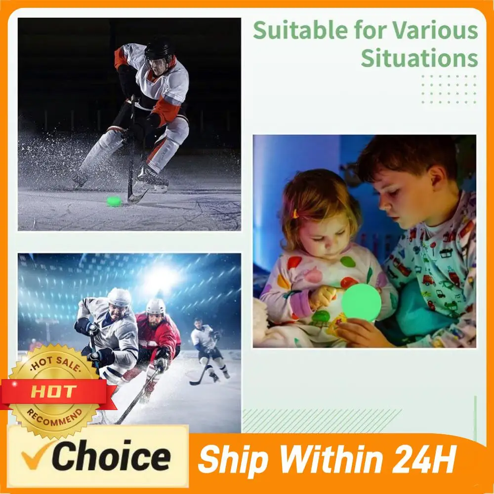 

Светящаяся в темноте хоккейная шайба, светящаяся хоккейная шайба 3,54x1,18 дюйма, тренировочная шайба для хоккея, портативная, для игр в помещении и на улице
