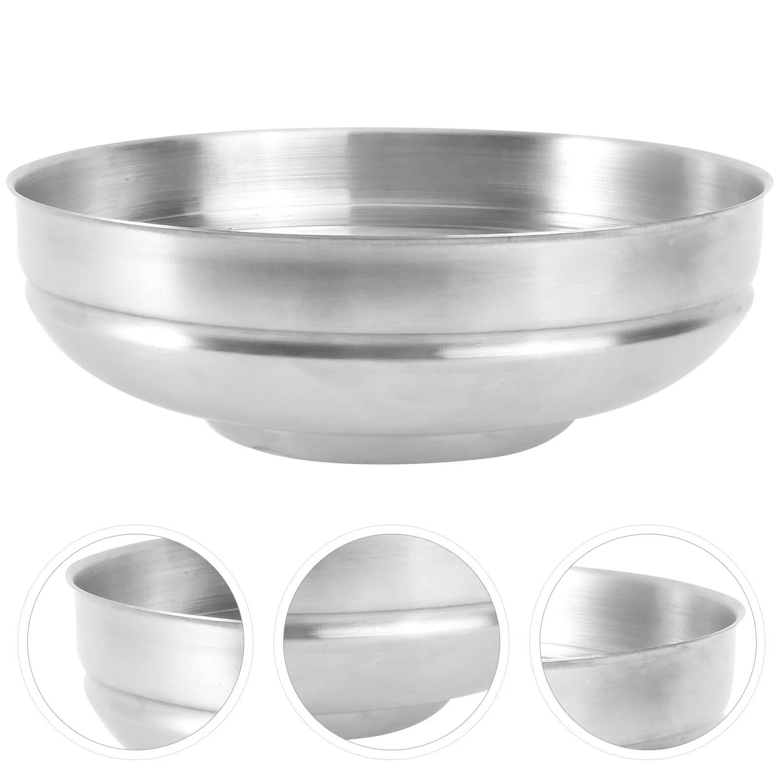

Elegant Stainless Steel Korean Style Noodle Bowl Perfect for Soups Mixed Rice Instant Noodles Delicate Details Restaurant Home
