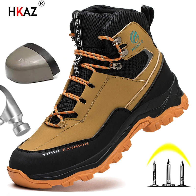 Man Safety Shoes Puncture-Proof Work Sneakers Lightweight Work Shoes Men Steel Toe Shoes Safety Boots Indestructible Shoes