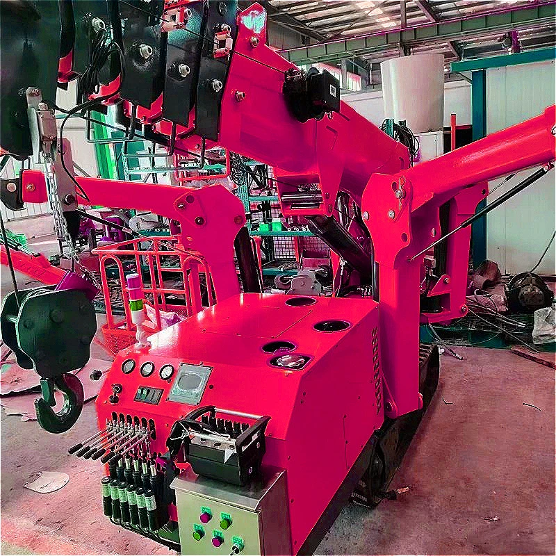 High Quality Spider Crane 1 Ton 3 Ton Crawler Spider Crane Long Knuckle Boom Spider Crane Hydraulic Fly Jib Arm Lifting Deposit
