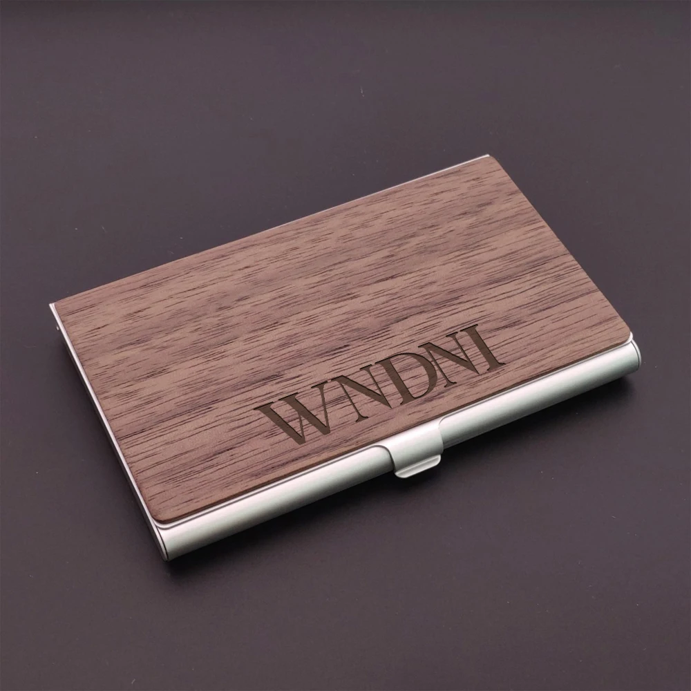 1PC Colorful WNDNI example Customized Name Business Card holder Wooden Card holder Wooden Handicraft Wooden Crafts