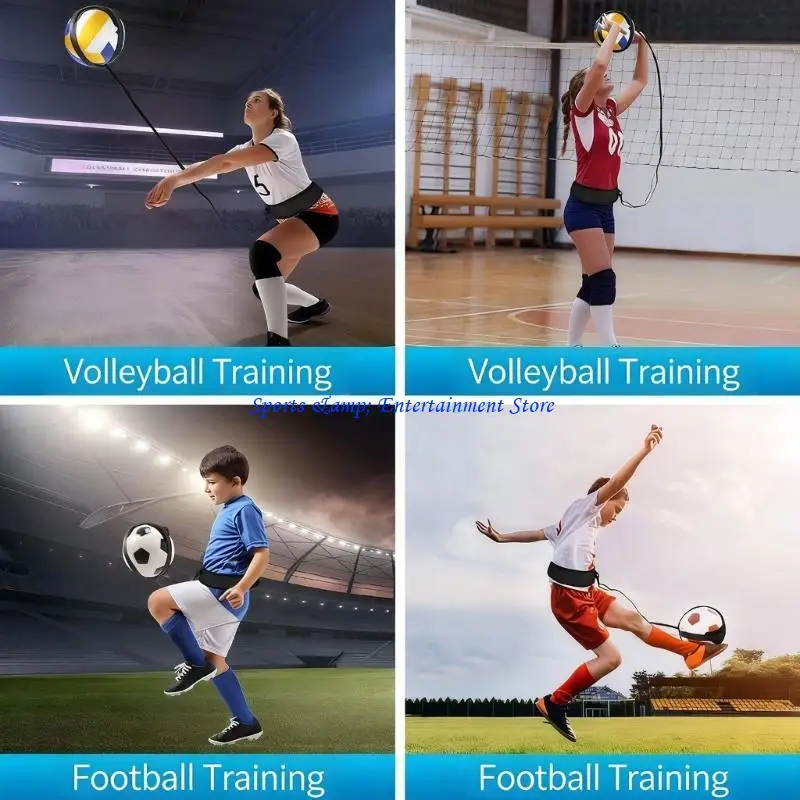 

G7NF Volleyball Trainer Training Belt Practice Trainer Aid with Elastic Rebounds Rope