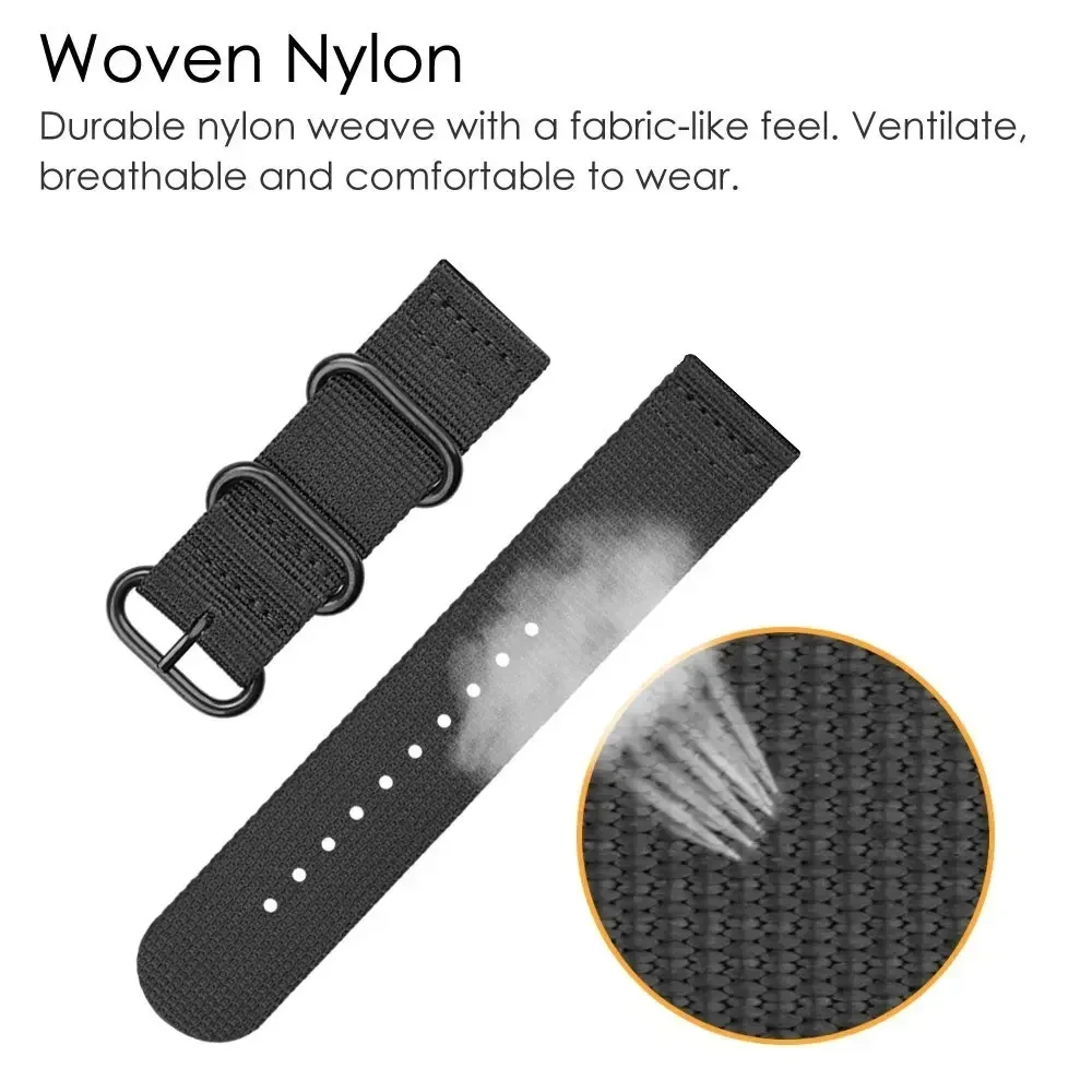 Bracelet de montre en nylon à dégagement rapide, bracelet de sport, bracelet pour Samsung Galaxy Watch Active 2, Gear S3, 18mm, 20mm, 22mm, 24mm,