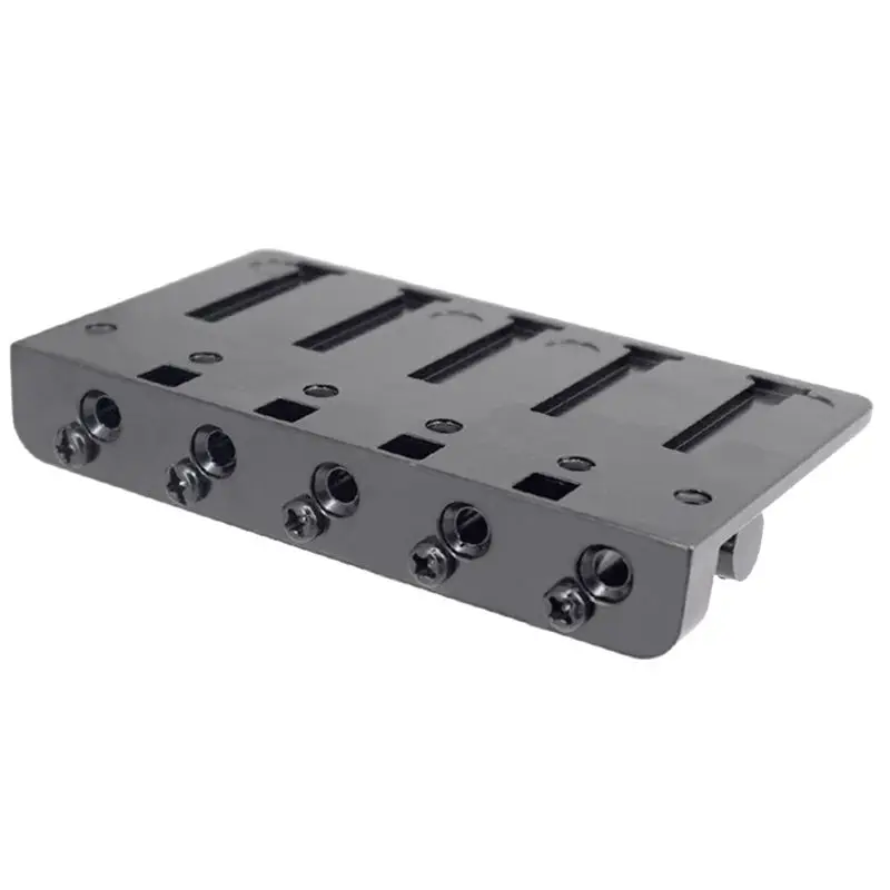 ABVB 5 String Thickened Bass Saddle Bridge Pull String Plate for 5 String Electric Bass Guitar Accessories Black