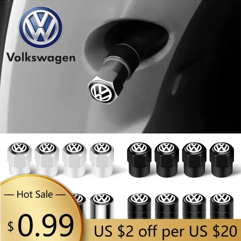 

For VOLKSWAGEN VW 4Pcs Car Wheel Tire Valve Caps Auto Tyre Air Stem Cover For VW Volkswagen Golf 5 6 7 Passat B5 B6 Polo Tiguan