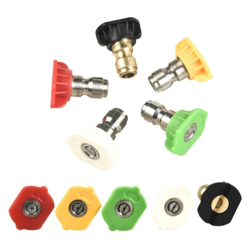 U90C Quick Connector Car Jet Lances Nozzles High Pressure Washer Nozzle 1/4" Portable Wash Garden Watering Tool 5 Pack