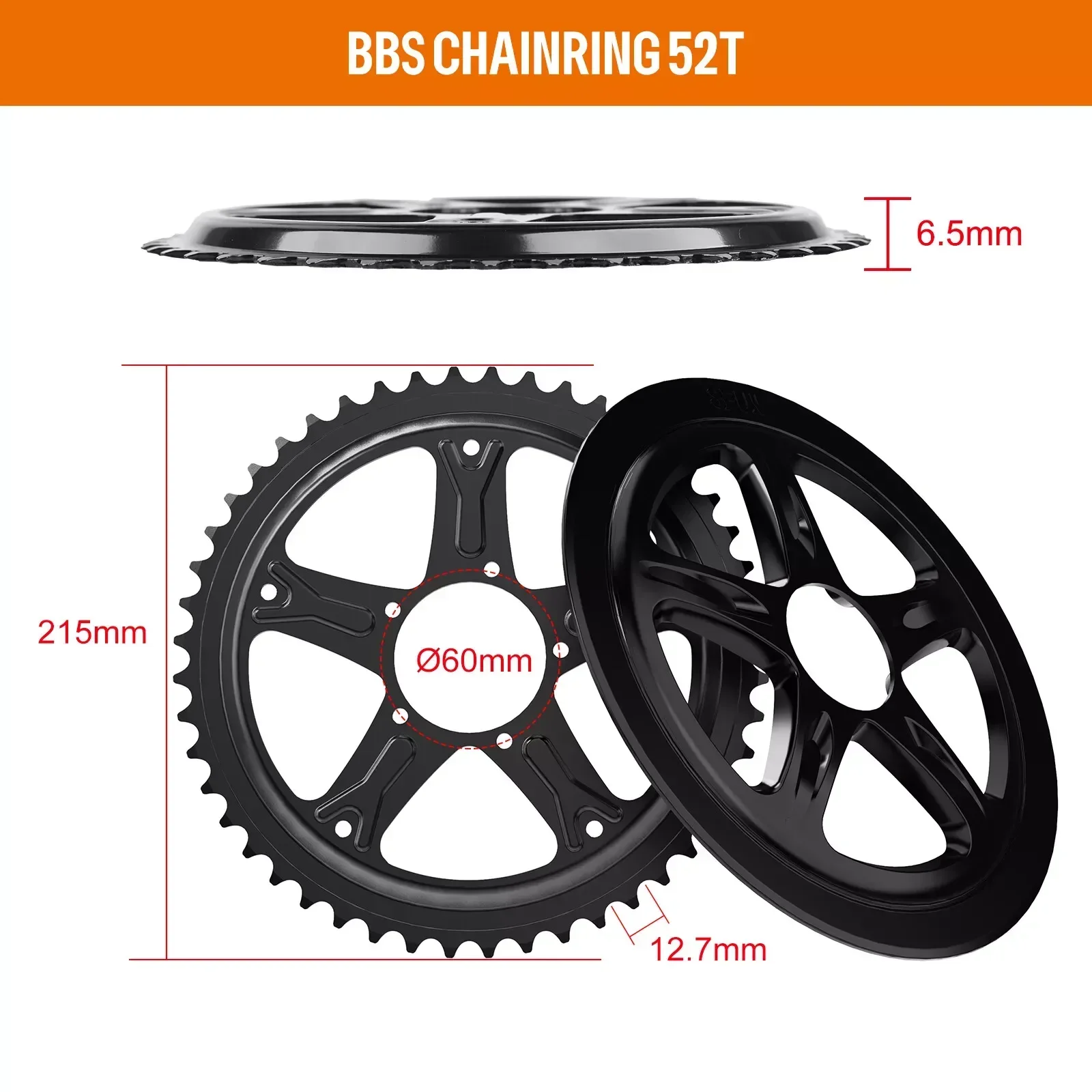 

Chainring Sprocket Chainwheel 52T for Bafang BBS01B BBS02B 250W-750W Motor Mid Kit