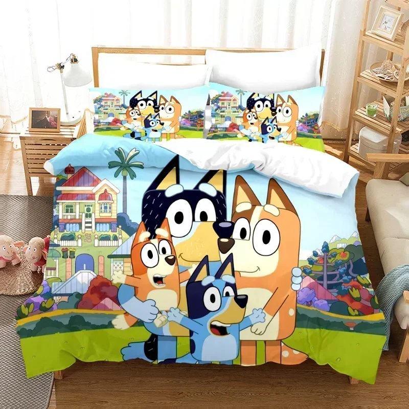 

Bandai Blueys Family Print Bedding Set Cartoon 3D Printing Polyester Duvet Cover Pillowcase Quilt Cover