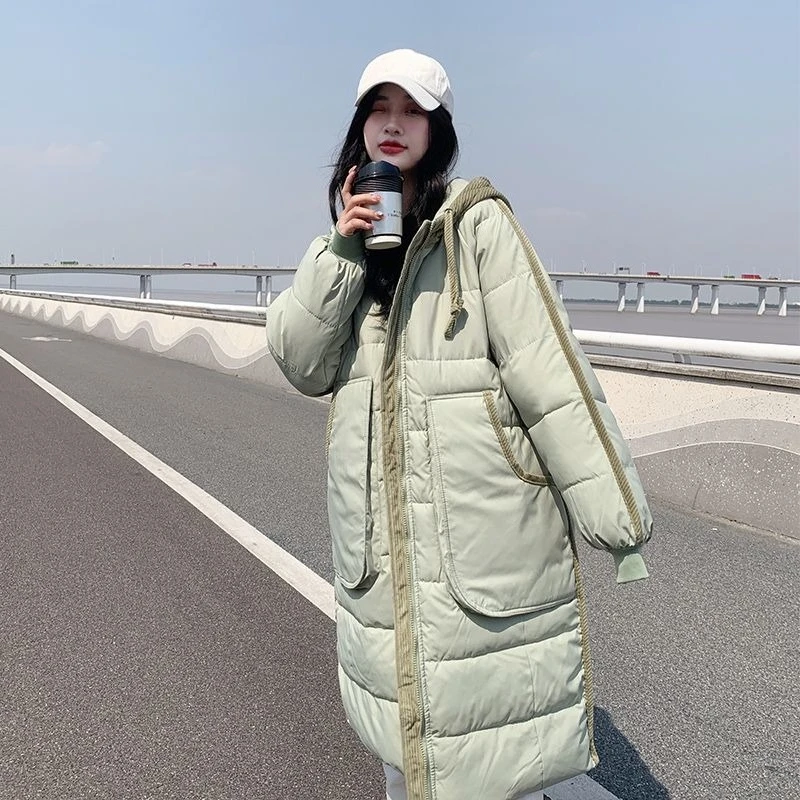 معطف شتوي مبطن بالقطن سميك ودافئ للنساء 2025 وصل حديثًا فضفاض متوسط الطول مثل سترة مقاس كبير ملابس خارجية مريحة #6