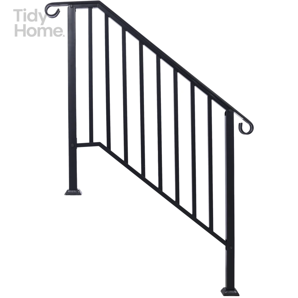 

Handrails for Outdoor Steps, Fit 3 or 4 Steps Outdoor Stair Railing, Porch Railing, Transitional Handrails for Concrete Steps