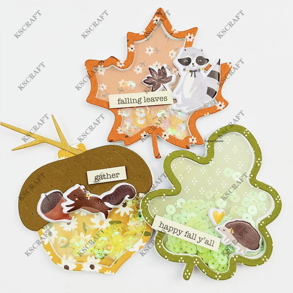 KSCRAFT Fall Leaf Shakers Cutting Dies Stencils for DIY Scrapbooking Decorative Embossing DIY Paper Cards