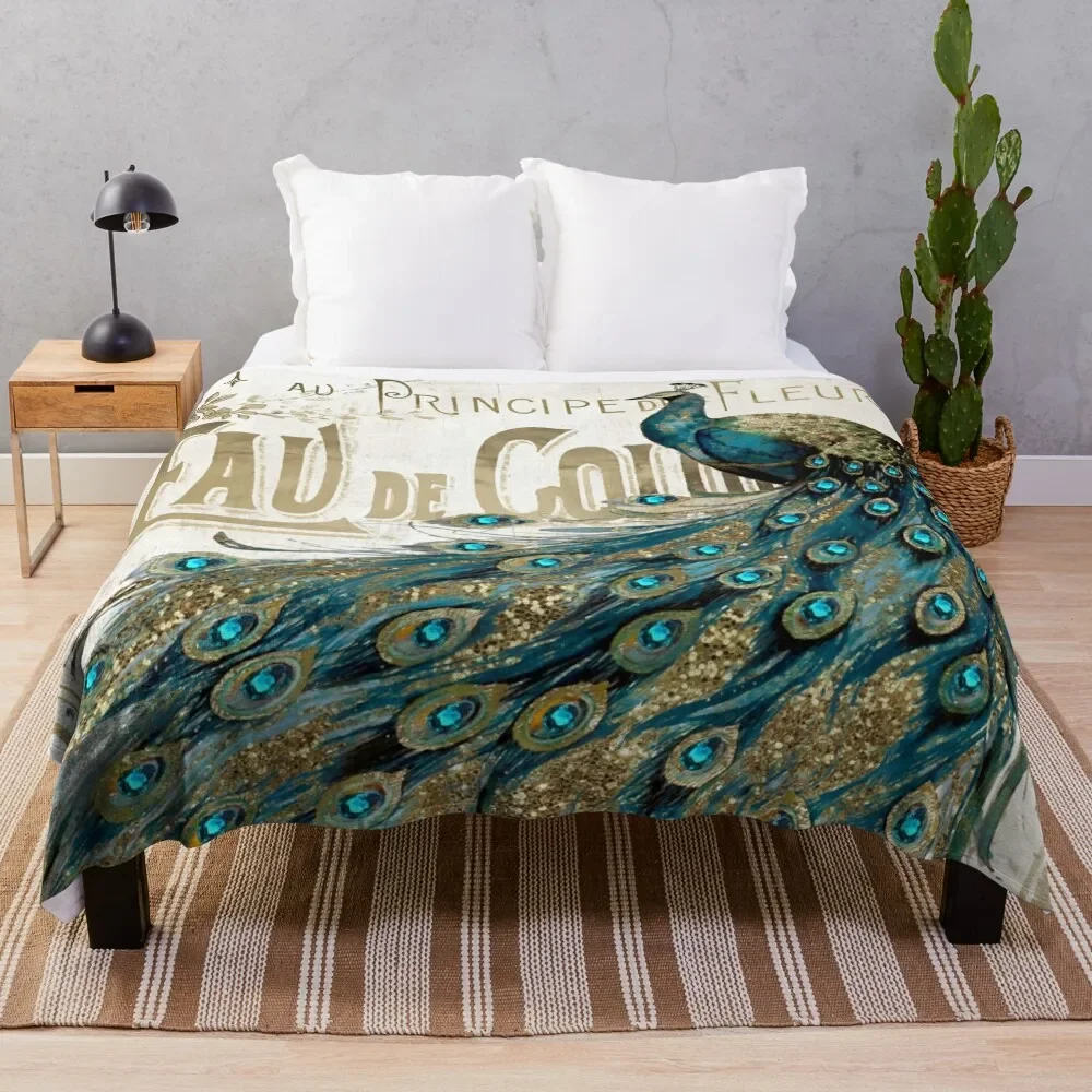 Peacock Jewels Throw Blanket Travel Blankets For Bed Blankets