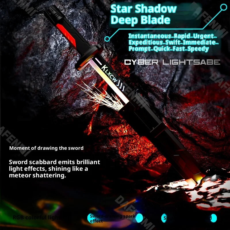 40 centimetri Arcobaleno Ricaricabile Led Light-Up Giocattolo Spada Seleno Spada Regalo Di Compleanno Suono Effetto Nebbia Incandescente Cyber Spada Lama Da Battaglia
