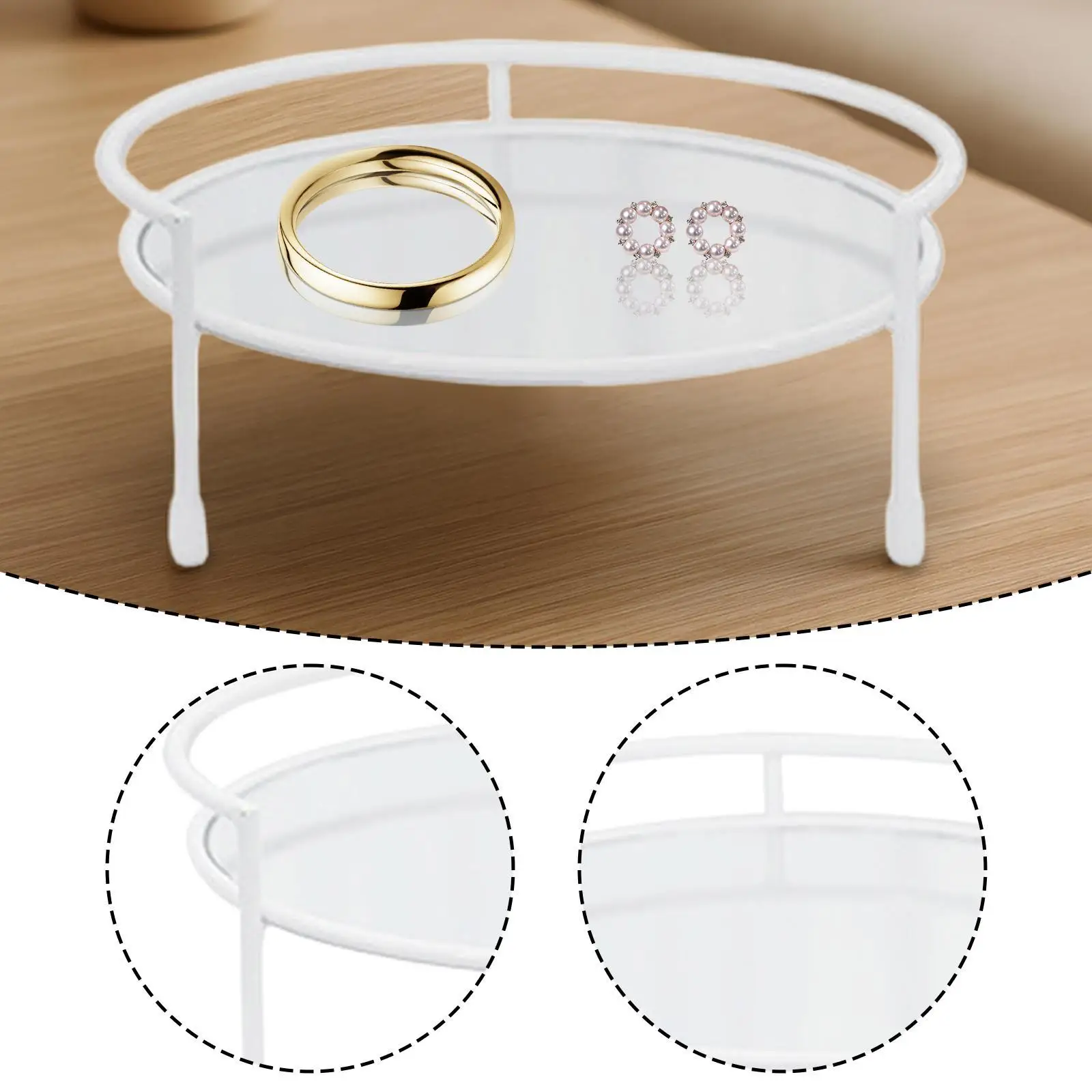 

Mirrored Decorative Tray Display Prop Tabletop Serving Tray Makeup Organizer for Dresser Bathroom Shop Dining Room Countertop