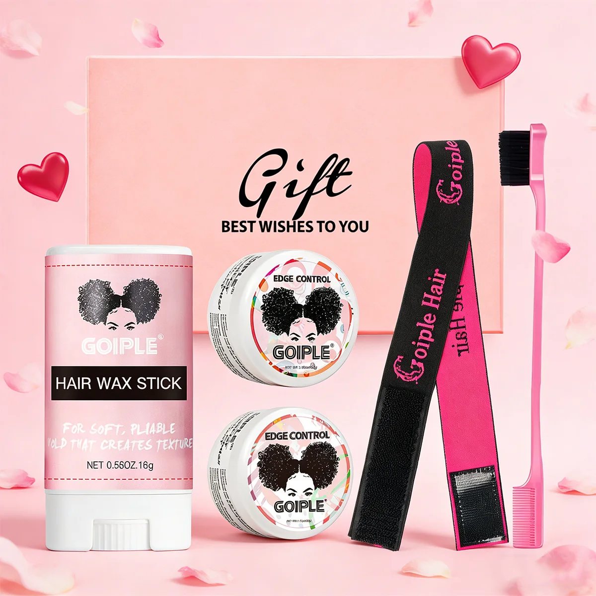 

Набор для укладки волос ко Дню святого Валентина: гель для фиксации и воск-стик для волос, крем для укладки линии роста волос, твердый воск, мини-набор для девушки/жены