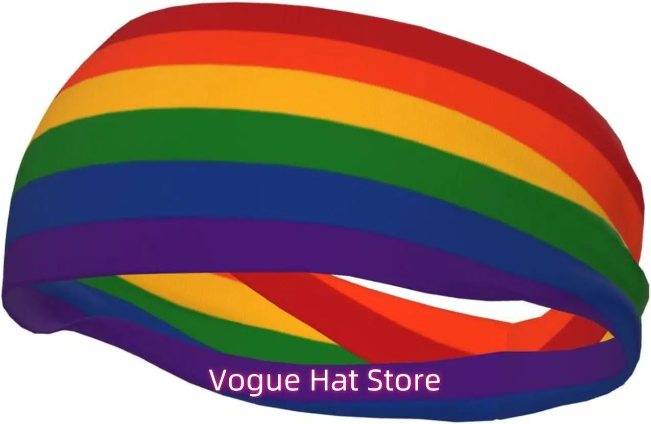 

LGBT Rainbow Heart Headband Stylish Yoga Exercise Hairbands Breathable Sweatbands Workout Running Hair Accessories