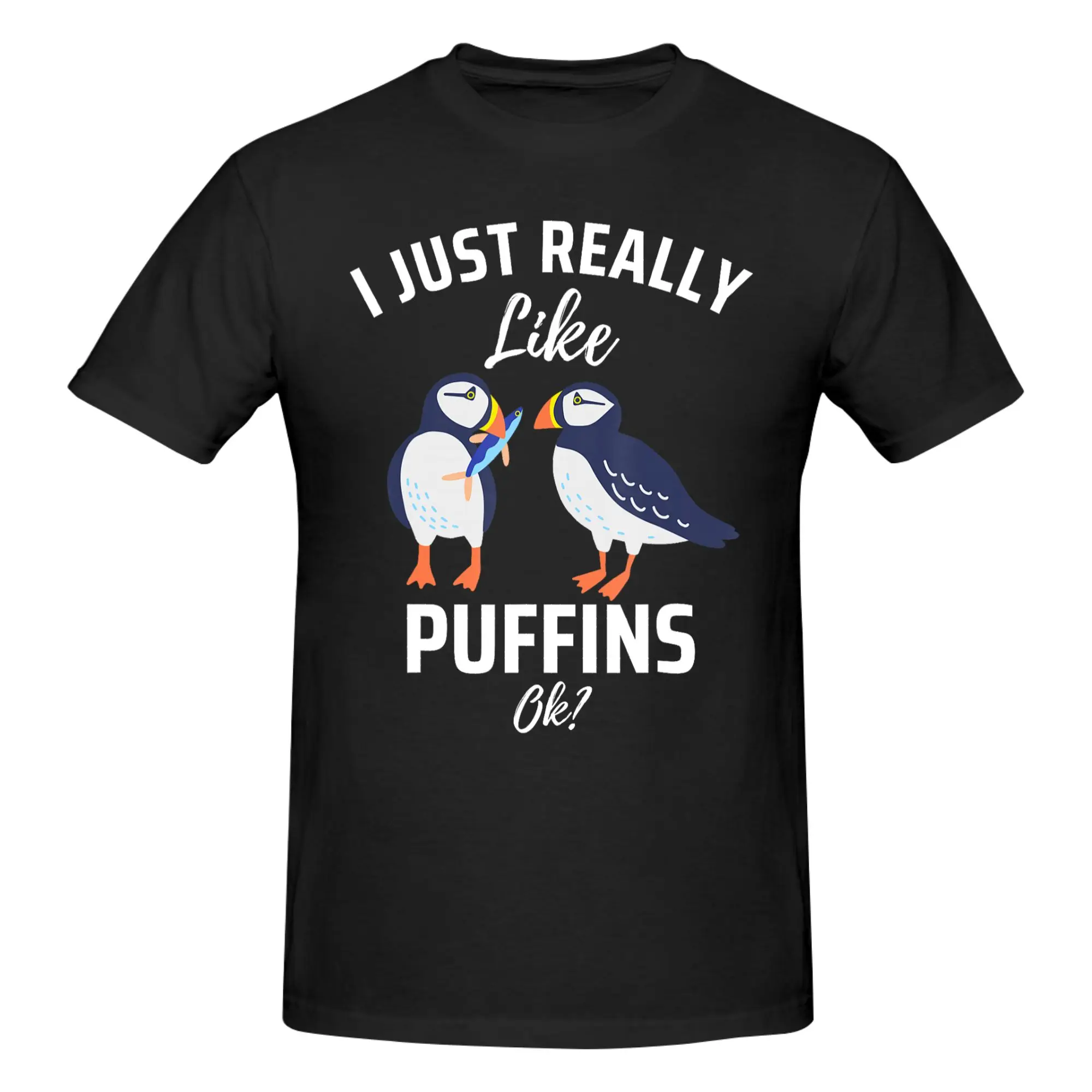 1 Piece Avian Fan Funny Graphic 100% Cotton T-Shirt I Just Really Like Puffins Tees Tops For Men