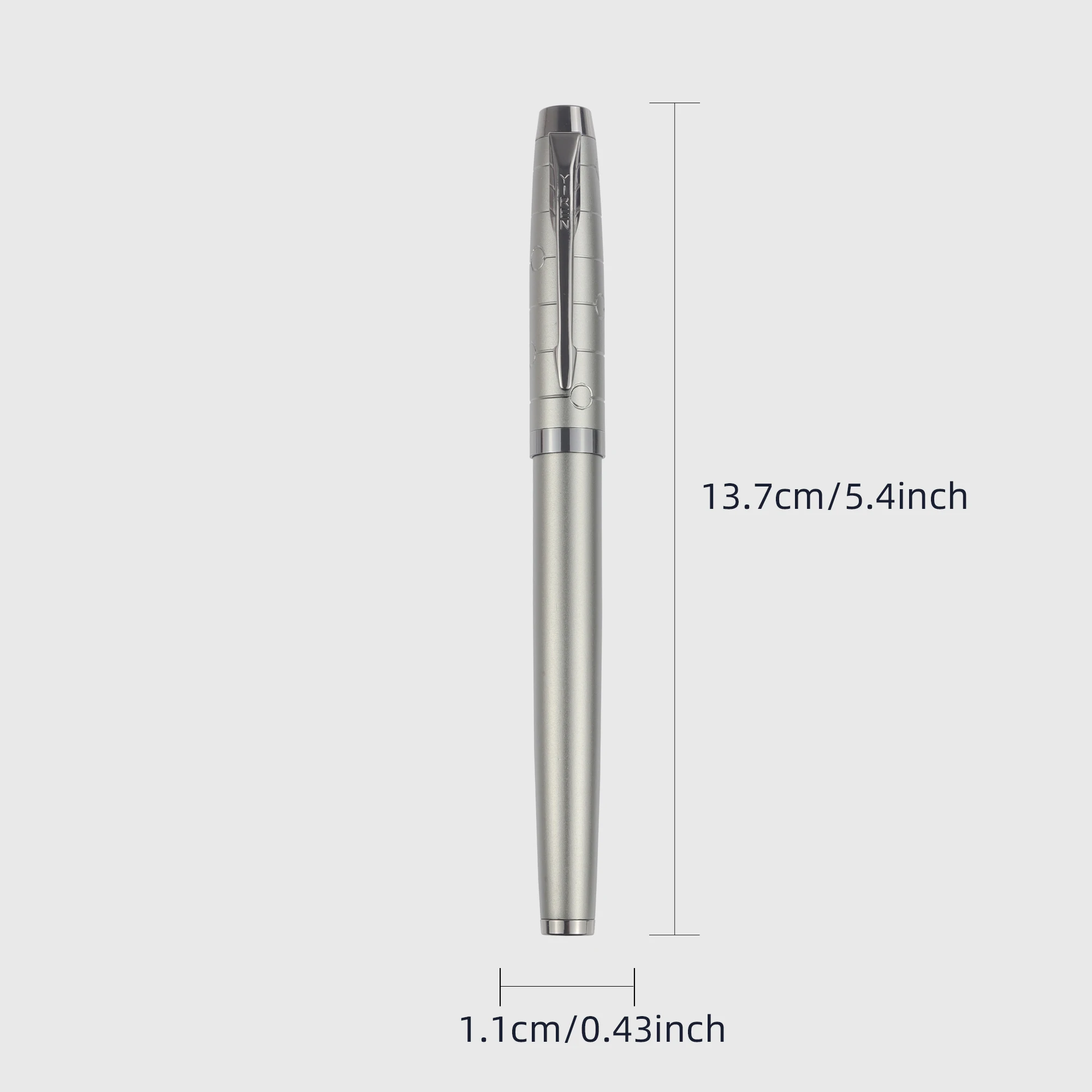 1-teiliger Füllfederhalter, professioneller Gunmetal-Metallstift, stilvoll und robust, unvergänglich, mechanisches Gefühl, metallische Berührung, Luxusstift