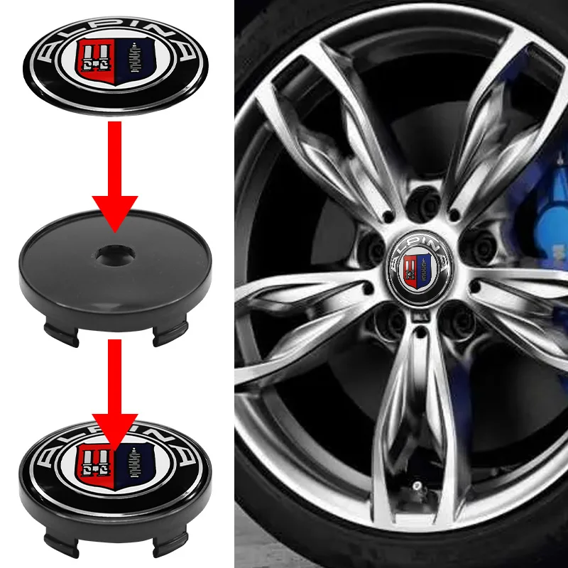 4PCS 56/60/65MM Car Wheel Center Hub Caps Sticker Emblem Badge For BMW M M3 X5 X1 X3 E46 E90 E39 E60 E36 E30 E87 F10 F20 F30 G20