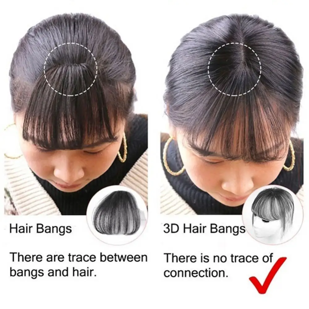 

Natural Forehead Hair Fake Fringes Air Bangs Wig Piece Comic Flush Bangs Invisible Wig Clip-In Extension Hair Bang Accessories