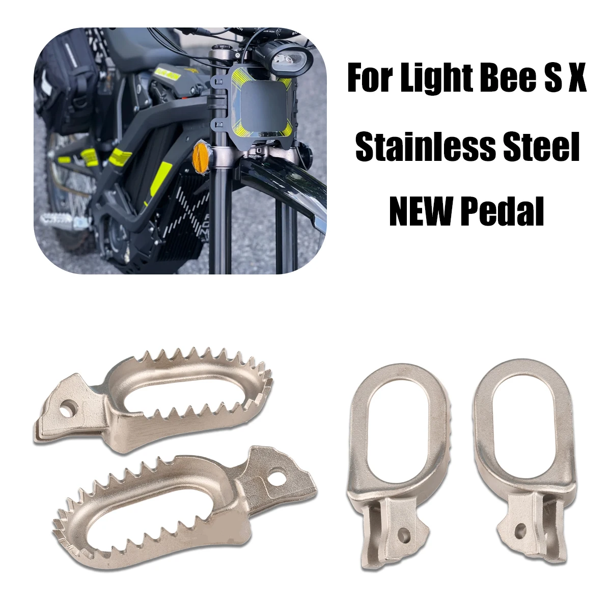 

Electric Motorcycle Parts Stainless Steel anti Slip Foot Pedal For Sur-Ron Sur Ron Surron X S Light Bee Motorcycle Accessories