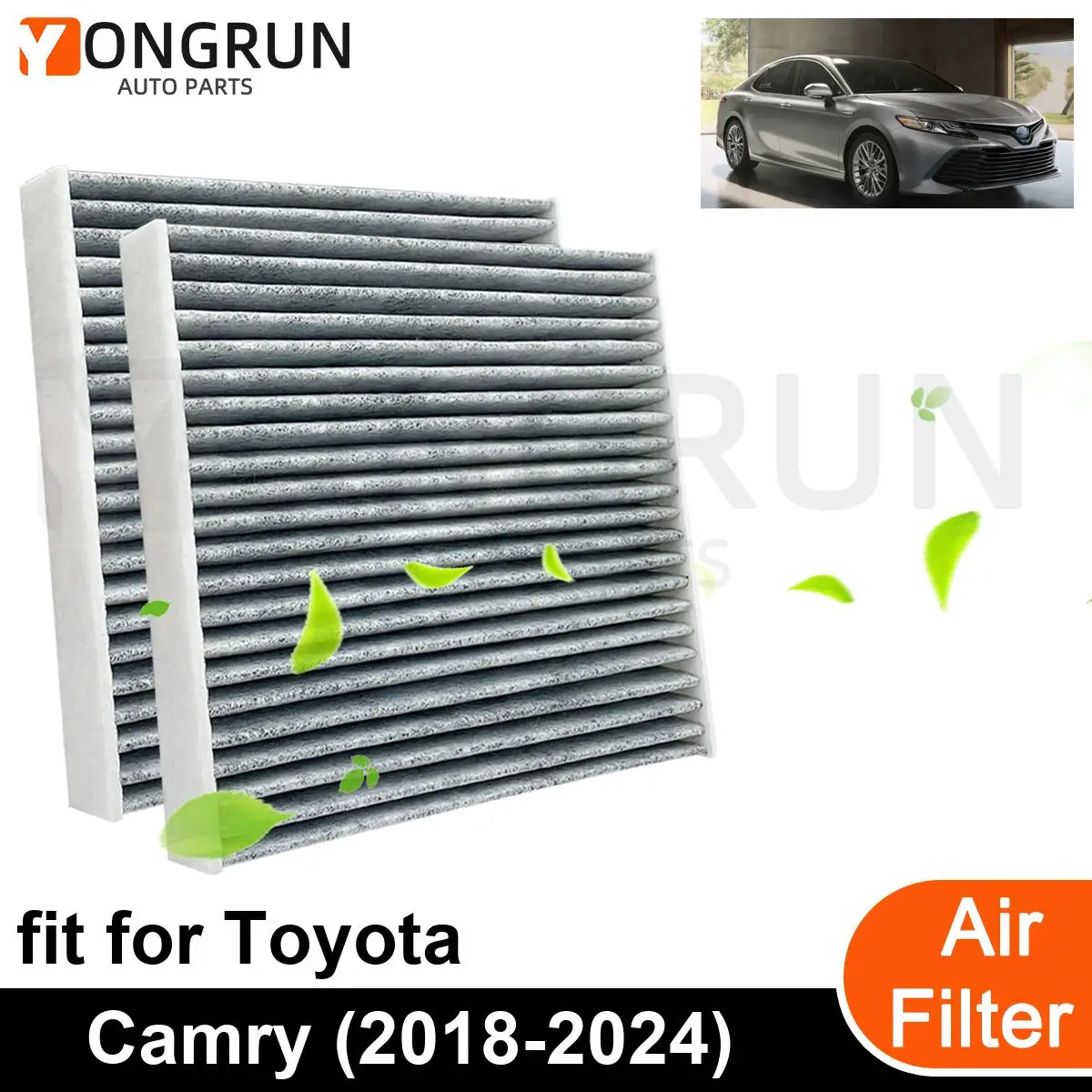 

2 шт., автомобильный воздушный фильтр для двигателя 2018-2024 Toyota Camry, автомобильные аксессуары OEM CF12157 87139-0E040 87139-0R030
