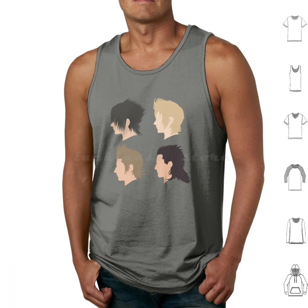 Chocobros Minimalista Busto Regatas Estampadas Algodão Noctis Prompto Ignis Gladiolus Gladio Iggy Prom Noct Ffxv Final