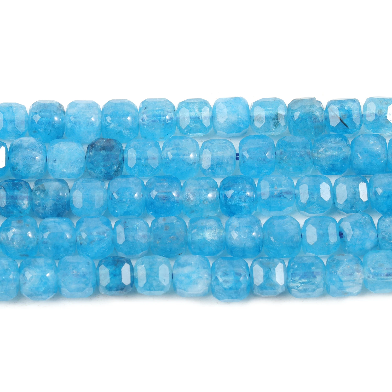 Natural Apatite Gems Beads Faceted 5mm Square Cube Shape Beads for Jewelry Making Diy Bracelet Necklace Beading Accessories