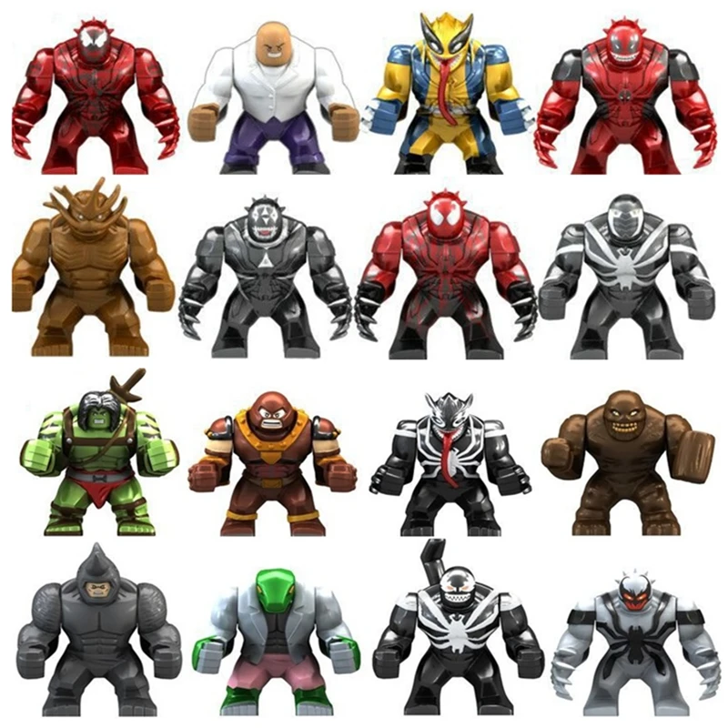 

Marvel Action Figure Mini Block Adult Super Hero Series Hulk Spider Man Children's Puzzle Combination Block Toy Gift