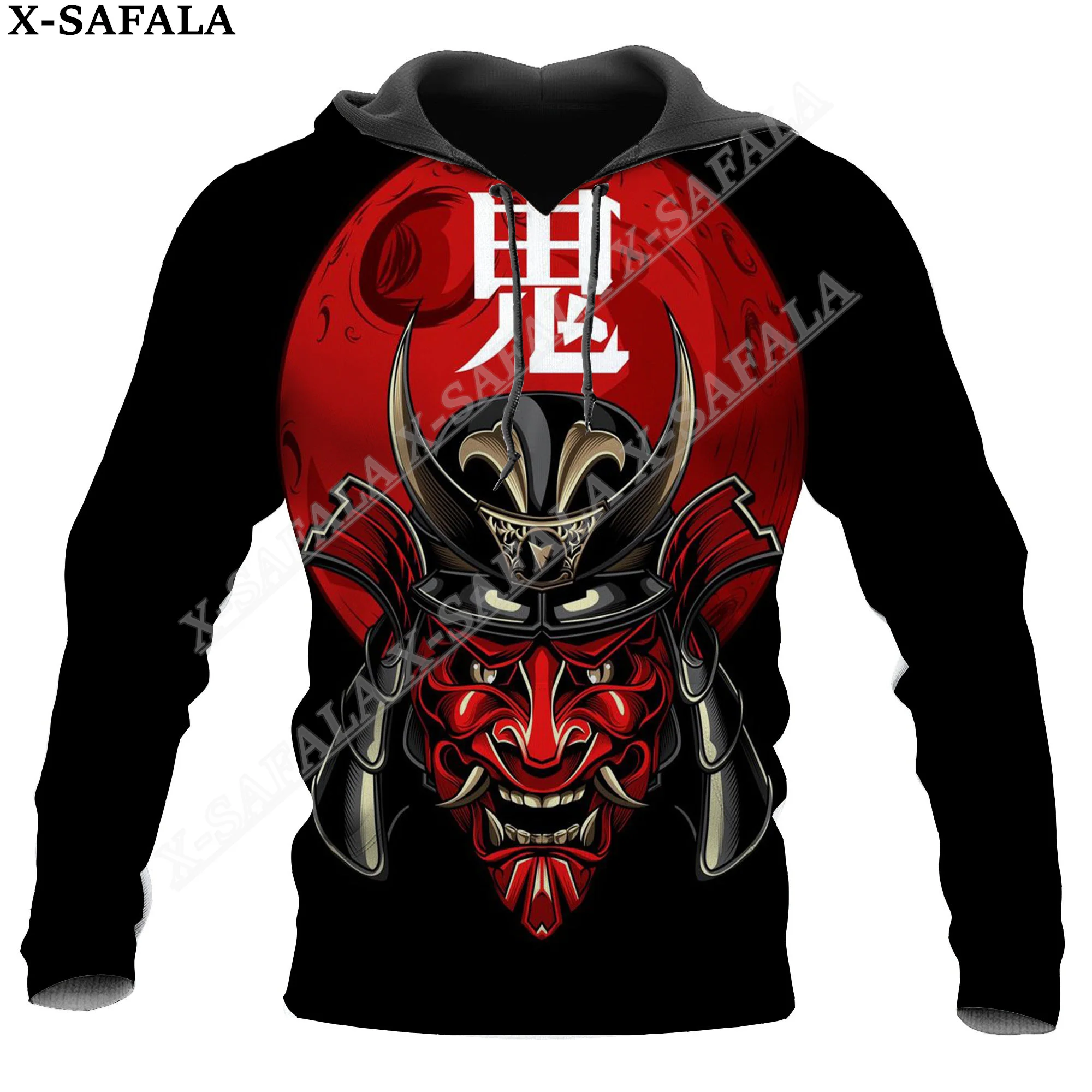 

Japanese Samurai Oni Mask Warrior 3D Print Zipper Hoodie Man Female Pullover Sweatshirt Hooded Jacket Jersey Coat Tracksuits-6