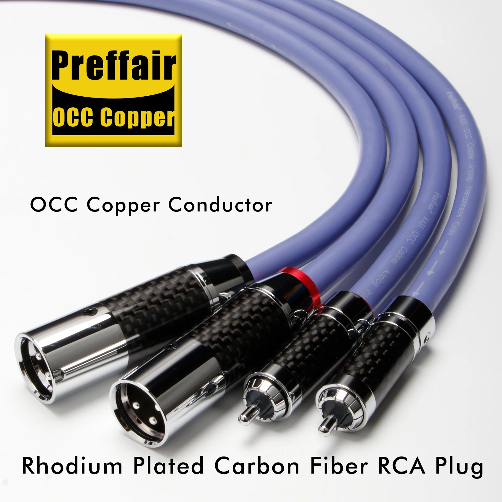 Paar-XLR-Kabel, 3-poliges XLR-Symmetriekabel, OCC versilbert, RCA-zu-XLR-Verbindungskabel für Verstärker mit Carbonfaser-Stecker – Detail 4