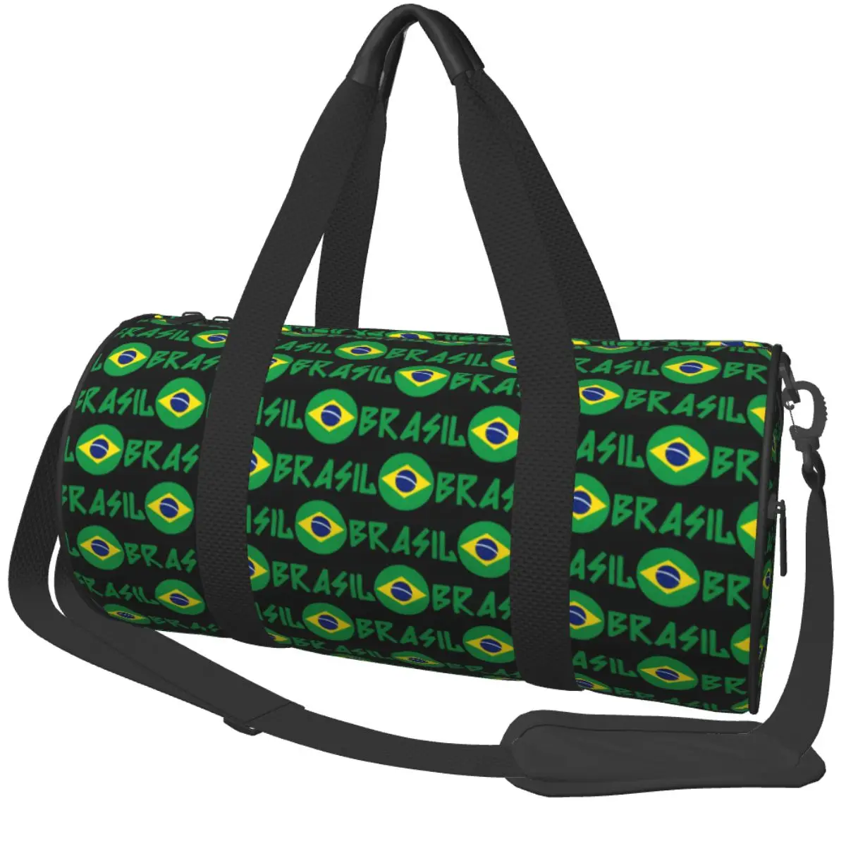 

Brasil Flag Gym Bag Outdoor Sports Bags Large Capacity Training Custom Handbag Vintage Fitness Bag For Men