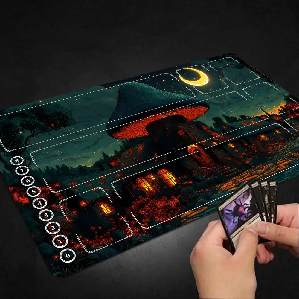 

Magic Mushroom House mousepad LOL Anime Cardmat Runes Battlefielded Kaisa Card Battle pad Single Play Board Game Battle playmat