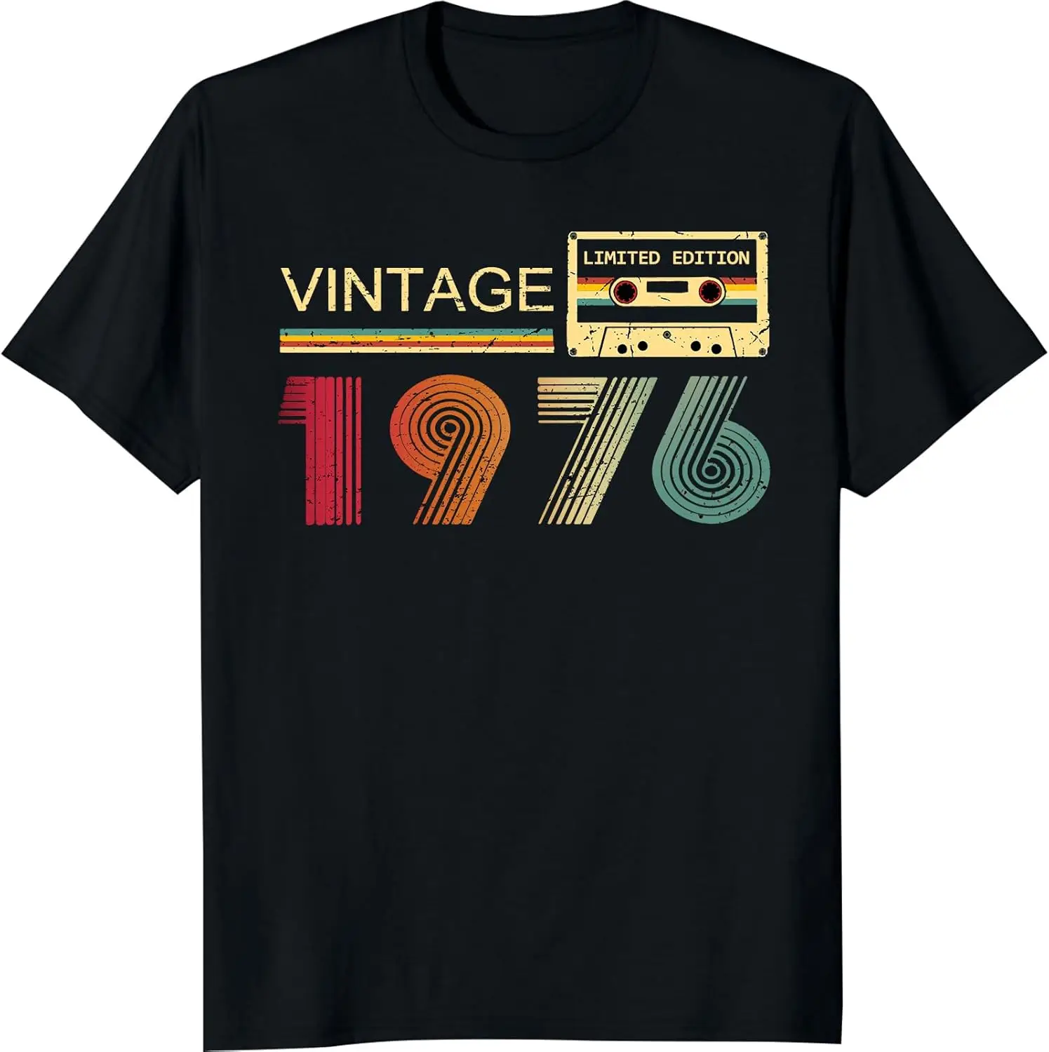 Birth Year 1976 Birthday T-Shirt Print on Demand Streetwear Clothing Printed T-shirt Couple Summer Tops