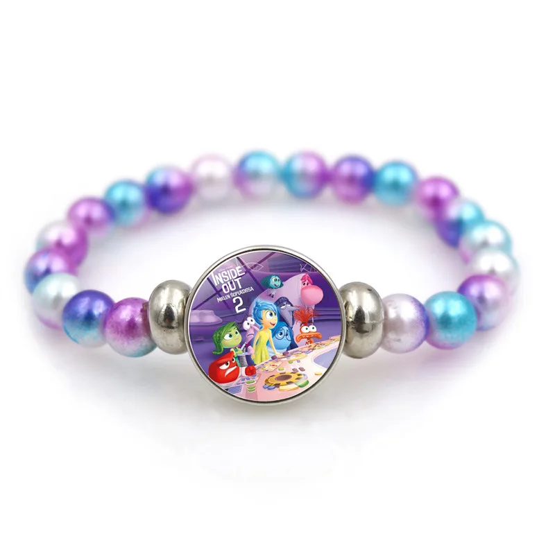 Disney New Inside Out Beaded Bracelet Trendy Accessories Personality Creative Brain Agent Team Bracelet  Anime Small Gifts