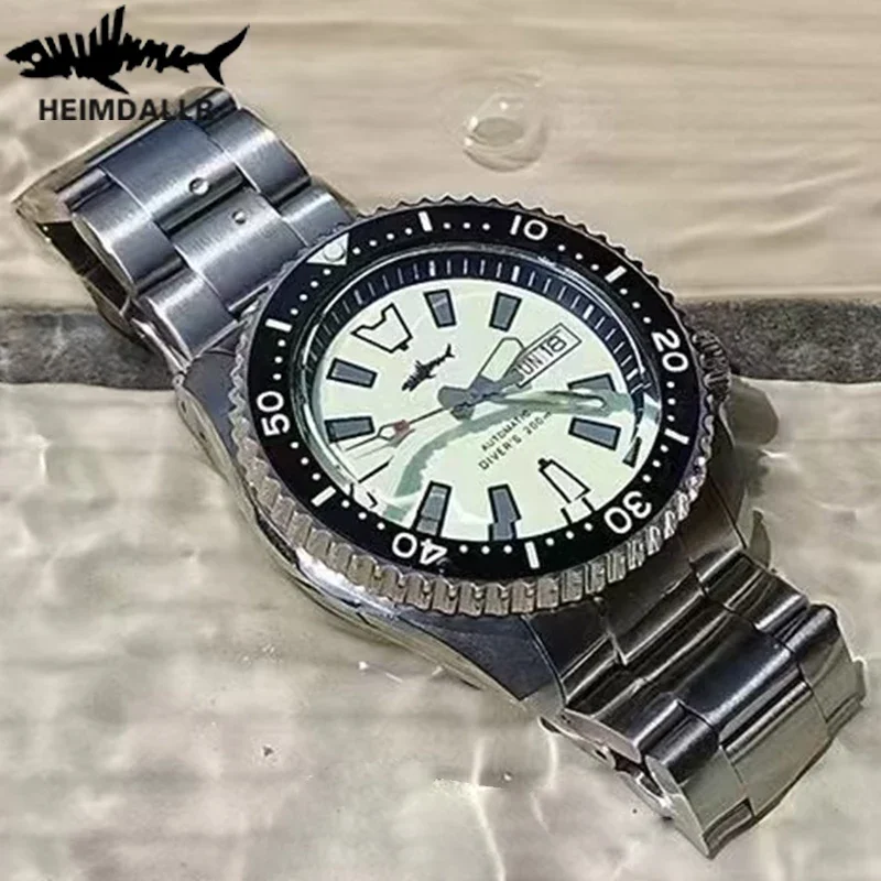 HEIMDALLR200M 방수 SKX007 다이브 시계 C3 모든 빛나는 316L 스틸 사파이어 크리스탈 42mm NH36 자동 기계식 남자 시계