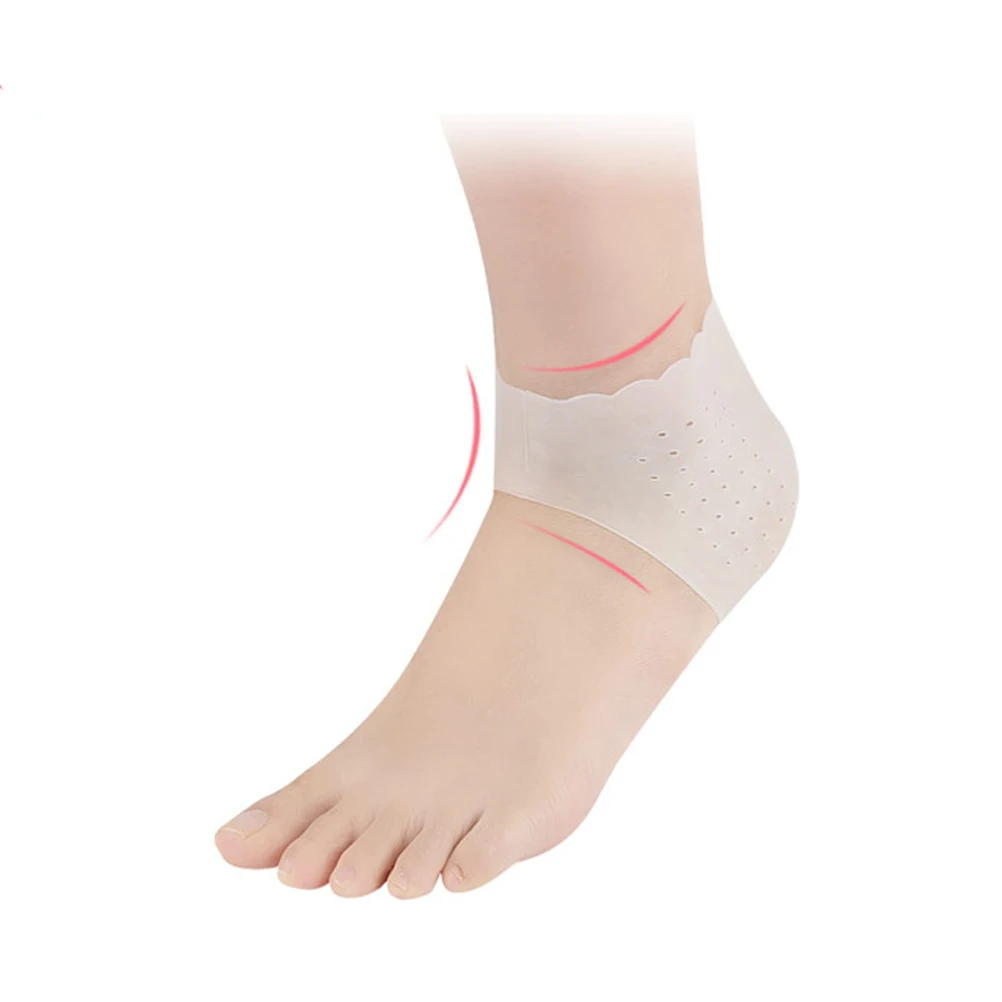 

1 Pair Gel Socks Breathable Comfortable Heel Protective Sleeve Foot Care Protector For Cracked Skin Heel Pain Relief Skin Color