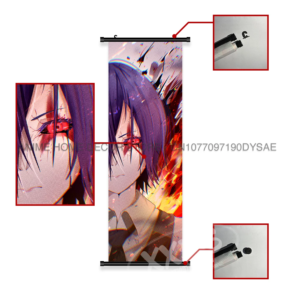 Tokyo Ghoul Poster, klassischer Anime-Leinwanddruck, hängende Malerei, Wandkunst, Heimdekoration, Wandbild, Raumdekoration, Schriftrollen, Bilder – Detail 5