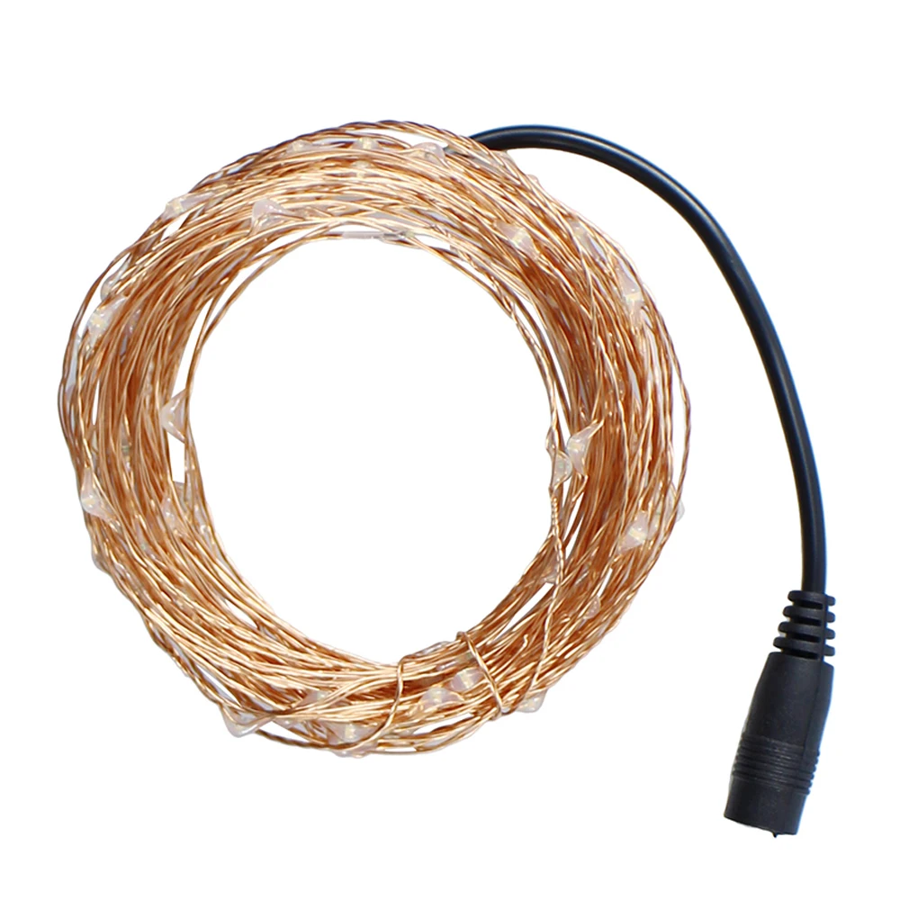 Imagem -02 - Copper Wire Starry Rope Led String Light Impermeável Flexible Fairy Lamps Decoração de Festa Decoração do Feriado 12v 10m 20m 30m 50m