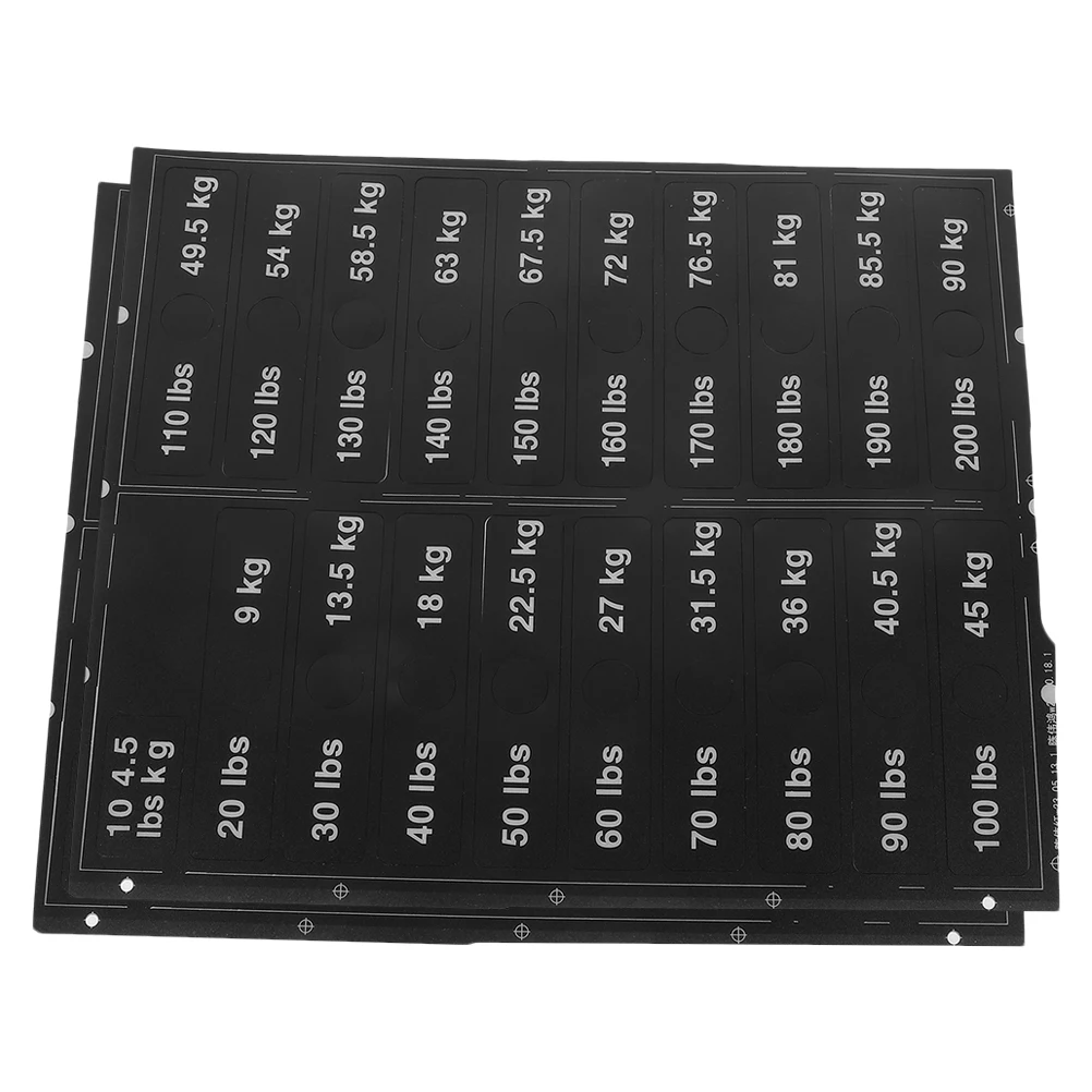 2 Sheets Weight Labels Lifting Stickers Gym Tags Fitness Equipment Numbered Self Adhesive File Pocket Labels Workout Exercise