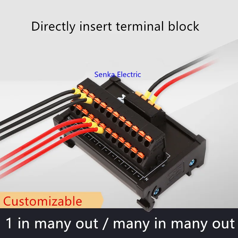 Industrial Din Rail Mount Terminal Block Multi Input Output Quick Connector 300V 10A Fast Wiring Terminal Blocks