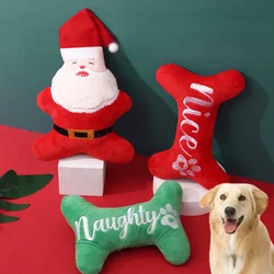 Cute Instagram Elk et Dog Toy Santa Squeak Stuffed Cat Dog Toy Merry Christmas Dog Bone Holiday Gift Puppy Accessories